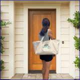 Cotton Canvas Mahjong Tote Bag