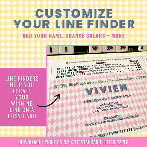 Custom Name Mahjong Line Finder (Digital Download)