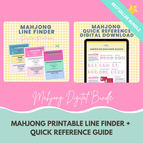 DIGITAL BUNDLE: Quick Visual Reference Guide to American Mahjong for Beginners + Line Finder Printable Download