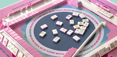 Mahjong Neoprene Learning Mat (33"x33") - Non-Slip, Noise-Reducing Table Cover for American Mahjong, Pink Color - IN-STOCK