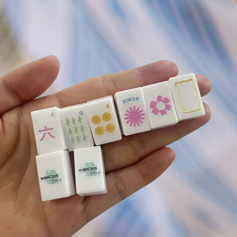 Modern + Bright Embossed Art Travel Mahjong Set – Compact, Lightweight, Vibrant Mahjong Game with Embossed Tiles & Carrying Case – Perfect for Travel, Vacations & Game Nights